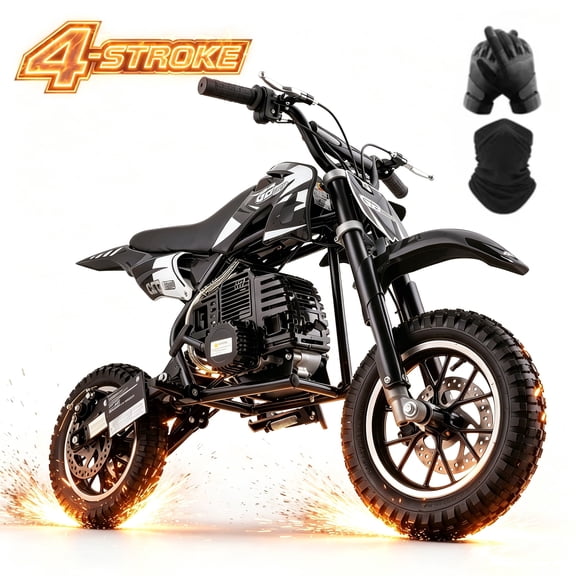 Gas Powered Mini Dirt Bike,39CC 4 Stroke Gas Dirt Bike for Kids and Teens,Black