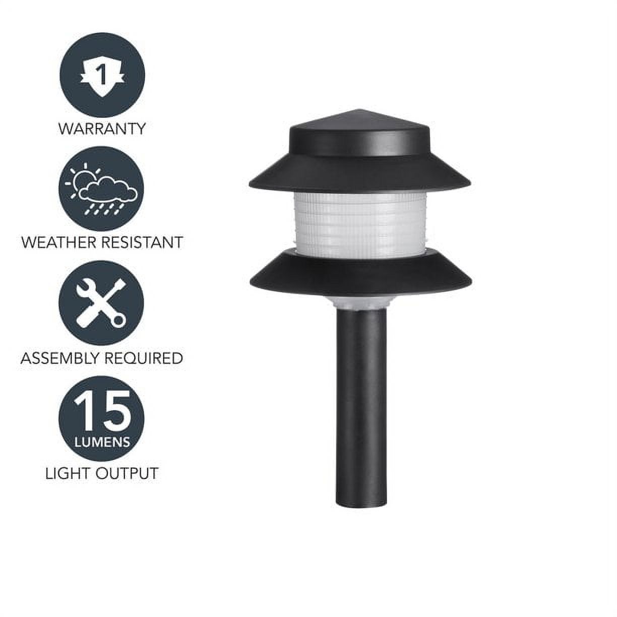 Sterno Home Two-tiered Outdoor Landscaping Path Light, Black (Power Pack  and Landscape Wire Sold Separately)