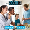 thumbnail image 7 of HauiWeiLyai Digital Large Display Alarm Clock, LED and Mirror Desk Clock Large Display, Week Temperature Display Brightness Adjustable for Bedroom Home Living Room, 7 of 7
