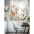 thumbnail image 4 of Botanical Flower Sheer Curtains for Living Room Bedroom Spring Watercolor Blooms Leaf Plant Sheer Curtains 72 Inch Long 2 Panels Set Light Filtering Curtain Window Treatments Drapes for Dining Room, 4 of 6