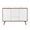 thumbnail image 4 of Modway Transmit 48" Modern Wood Double Sink Bathroom Vanity in Walnut/White, 4 of 9