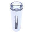 thumbnail image 3 of 14 Oz Acrylic Skinny Tumblers with Lids, Double Walled Water Bottle to Keep Water Hot and Cold, Great Travel Cup for Iced Coffee, Dual Clear See-Thru Windows to Monitor Fill Level - White, 3 of 4