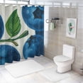 thumbnail image 7 of Jiayy Blueberries Leaf Pattern Shower Curtain Set Home Bathtubs Bathroom Curtain Decoration with Hooks 60x72, 7 of 7