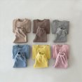 thumbnail image 5 of NOLDARES Newborn Baby Boy Clothes Set 2pcs Long Sleeve Top and Pants Suit Toddler Baby Fall Winter Clothes Size:18-24 M,Yellow, 5 of 5