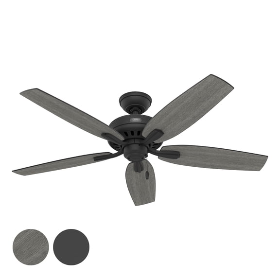 Restored Hunter Fan 52 Inch Traditional Matte Black Finish Indoor Ceiling Fan With 5 Blades and Pull Chain (Refurbished)