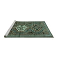 thumbnail image 2 of Ahgly Company Machine Washable Indoor Round Persian Turquoise Blue Traditional Area Rugs, 5' Round, 2 of 4
