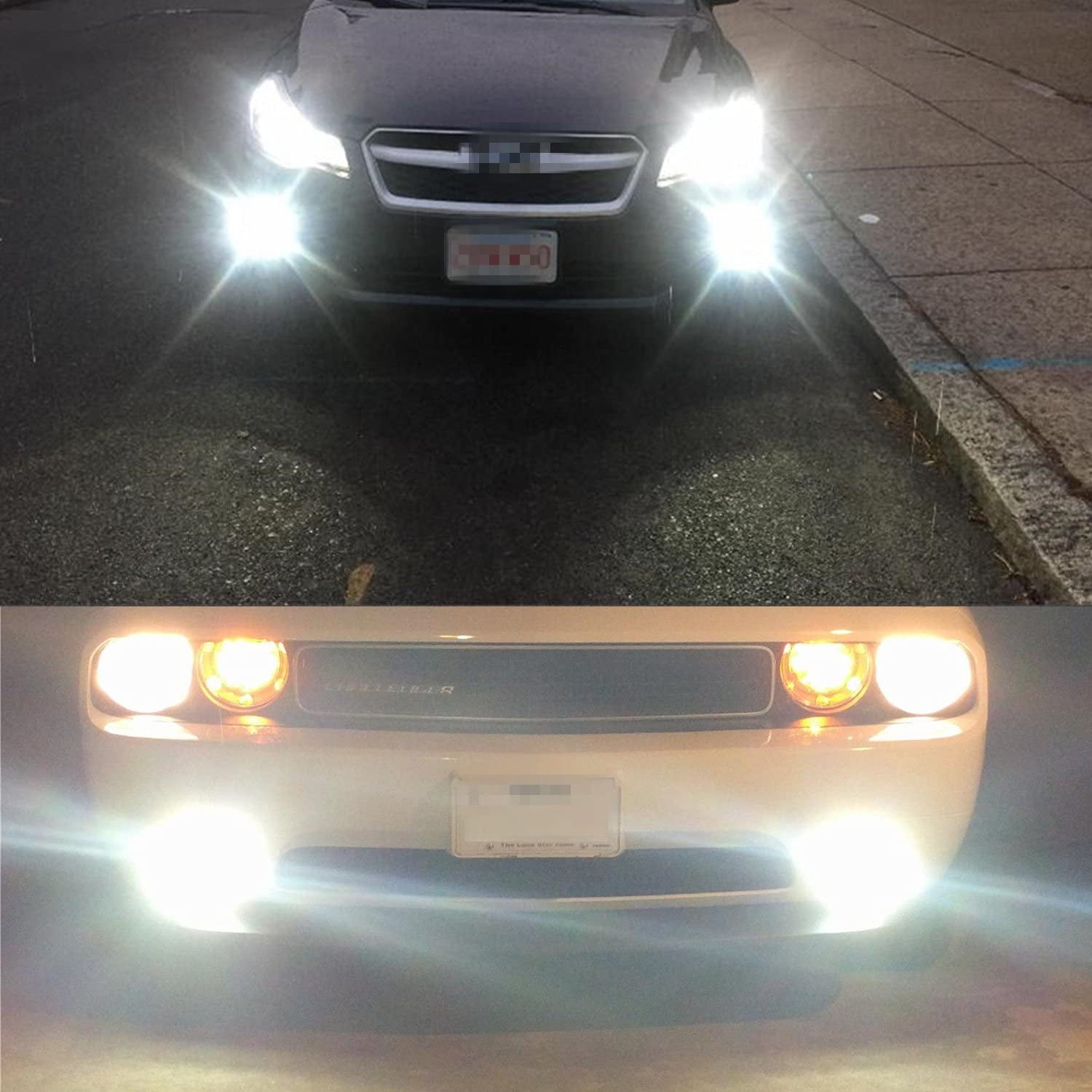 Alla Lighting HB4 9006 LED Fog Light Bulbs Xtreme Super Bright 80W High Power Chipsets 12V for Cars, Trucks, SUVs, Vans, 6000K Xenon White