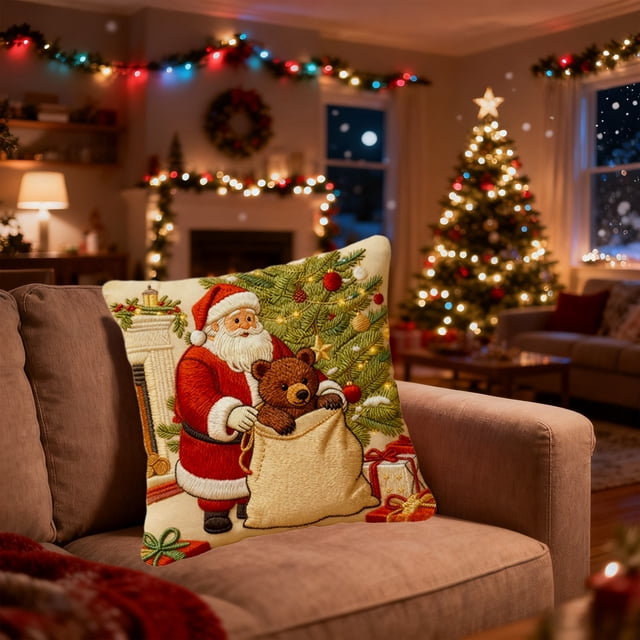 Christmas Decoration Festive Ambiance Gifts Christmas Printed Pillow Covers Home Pillowcases