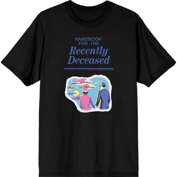 Beetlejuice Handbook For The Recently Deceased Men's Black Crew Neck Short Sleeve Tee-Medium