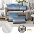 thumbnail image 6 of Outdoor Pillow Covers Farmhouse Gradient Wood Board Waterproof Pillow Cases 20x12 Set of 2, Blue Gray Ombre Wooden Throw Pillow Cover Pillowcase for Patio Balcony Couch Garden, 6 of 9