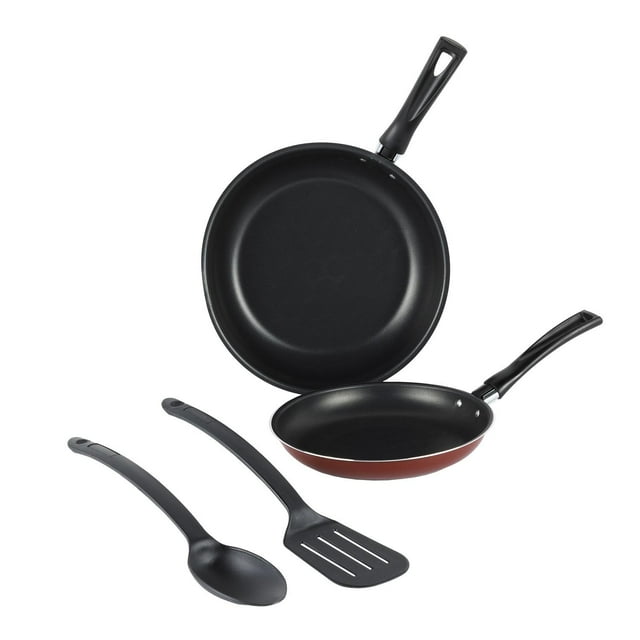 Juego de Sartenes Deleite Gran Torino Antiadherente más Utensilios 4 Piezas Rojo