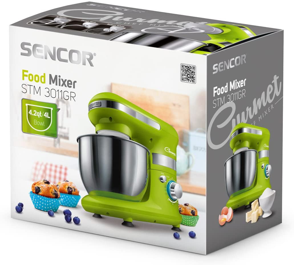 Green Sencor 300w 6-Speed Stand Mixer