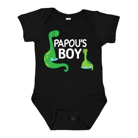 

Inktastic Papou s Boy Grandson Dinosaur Gift Baby Boy Bodysuit
