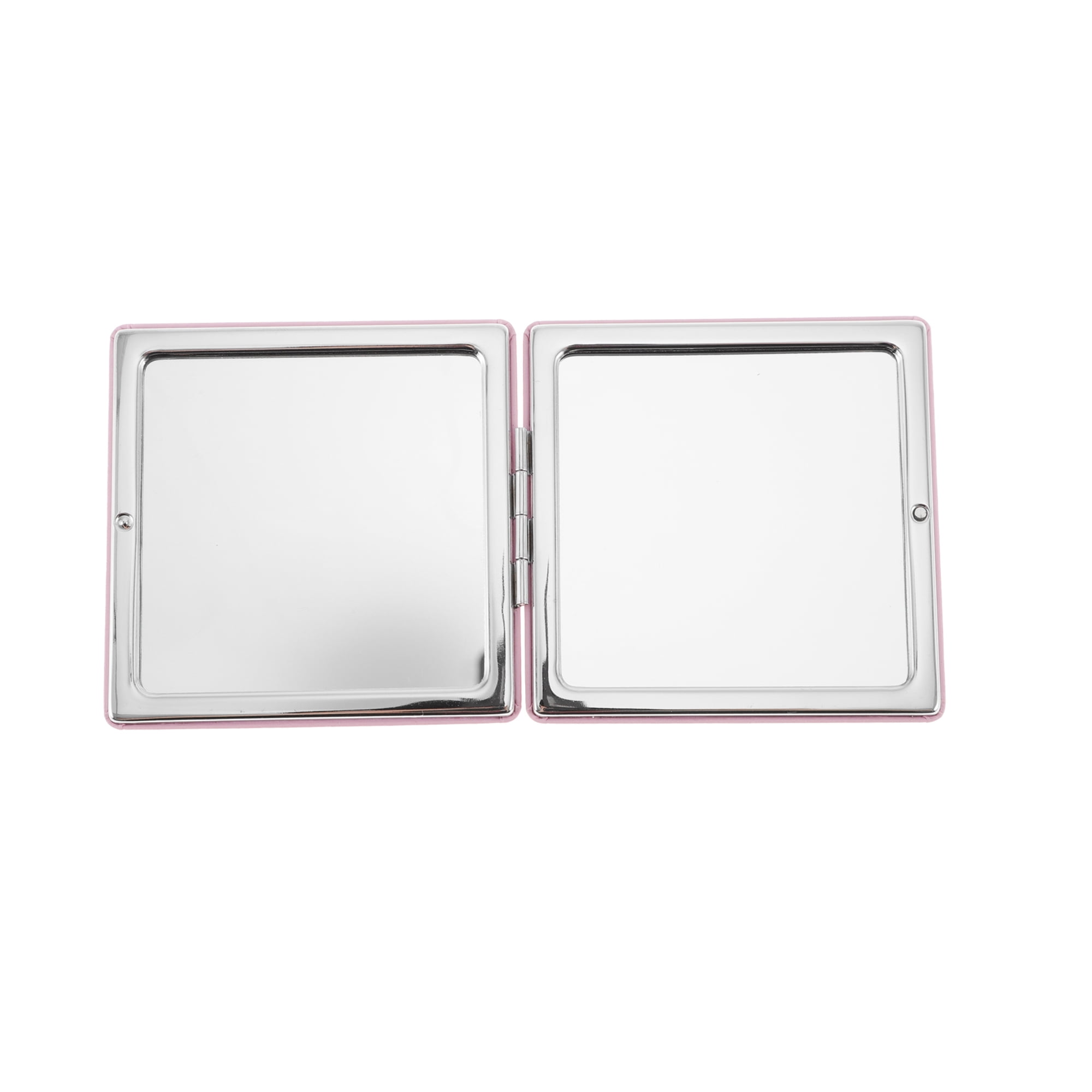 Unique Bargains Square Solid Color Makeup Mirror 1 Pc Pink