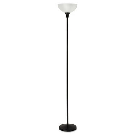 Alera Floor Lamp, 71" High, Translucent Plastic Shade, 11.25"w x 11.25"d x 71"h, Matte Black -ALELMPF72B