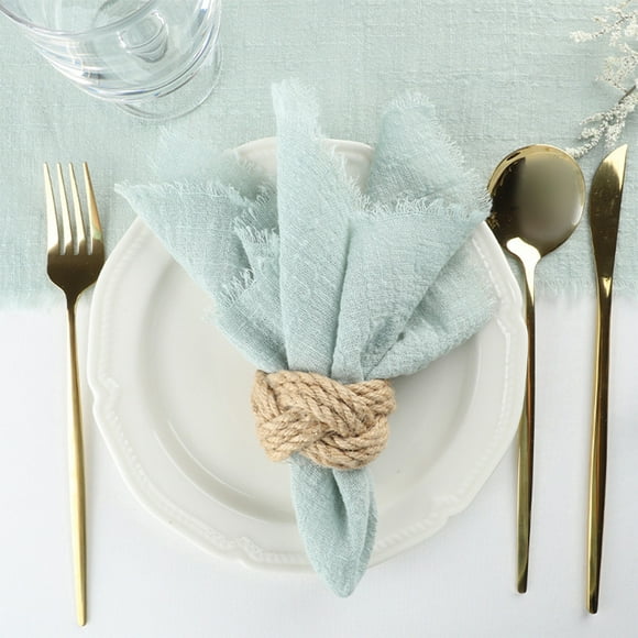 shyuyusa Serviette en Coton Naturel à Bordure à Pompons, Linge de Table Tissé Lavable, Décoration Textile Douce pour Salle à Manger, Agencement Quotidien de Table de Repas