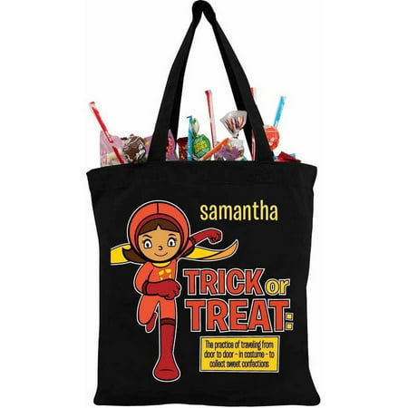 - Personalized WordGirl To The Rescue Black Trick-Or-Treat Bag