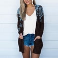 thumbnail image 2 of IROINNID Cardigan for Women Open Front Reduced Lightweight Outerwear Printed Long Sleeve Casual Lounge Cardigan with Pocket,Black A, 2 of 5