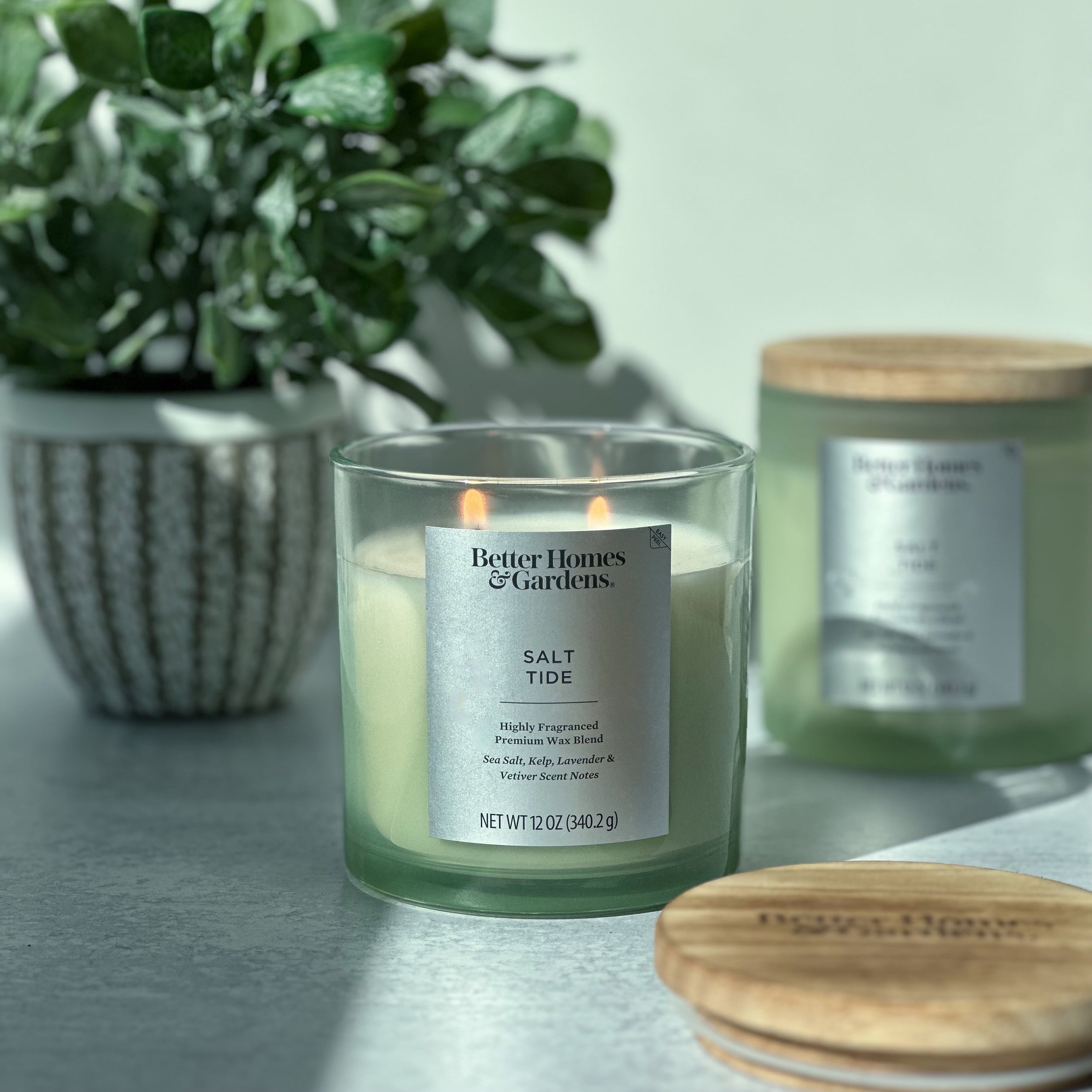 Better Homes & Gardens Salt Tide Scented 2-Wick Ombre Jar Candle 12oz