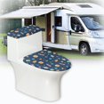 thumbnail image 5 of HELLHERO Space Adventure Keep Dust Stain for Indoor Home, Stretch Polyester Fabric Toilet Lid Cover, Fits All Toilet Shapes, Elastic Edge, 2 Pieces, 5 of 7