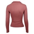 thumbnail image 5 of Laipiong Womens Tops 2026 Elegant Collar V-Neck Long Sleeve Slim Fitted Ribbed Knit T Shirts Basic Fall Winter Casual Going Out Vacation Clothes, 5 of 5