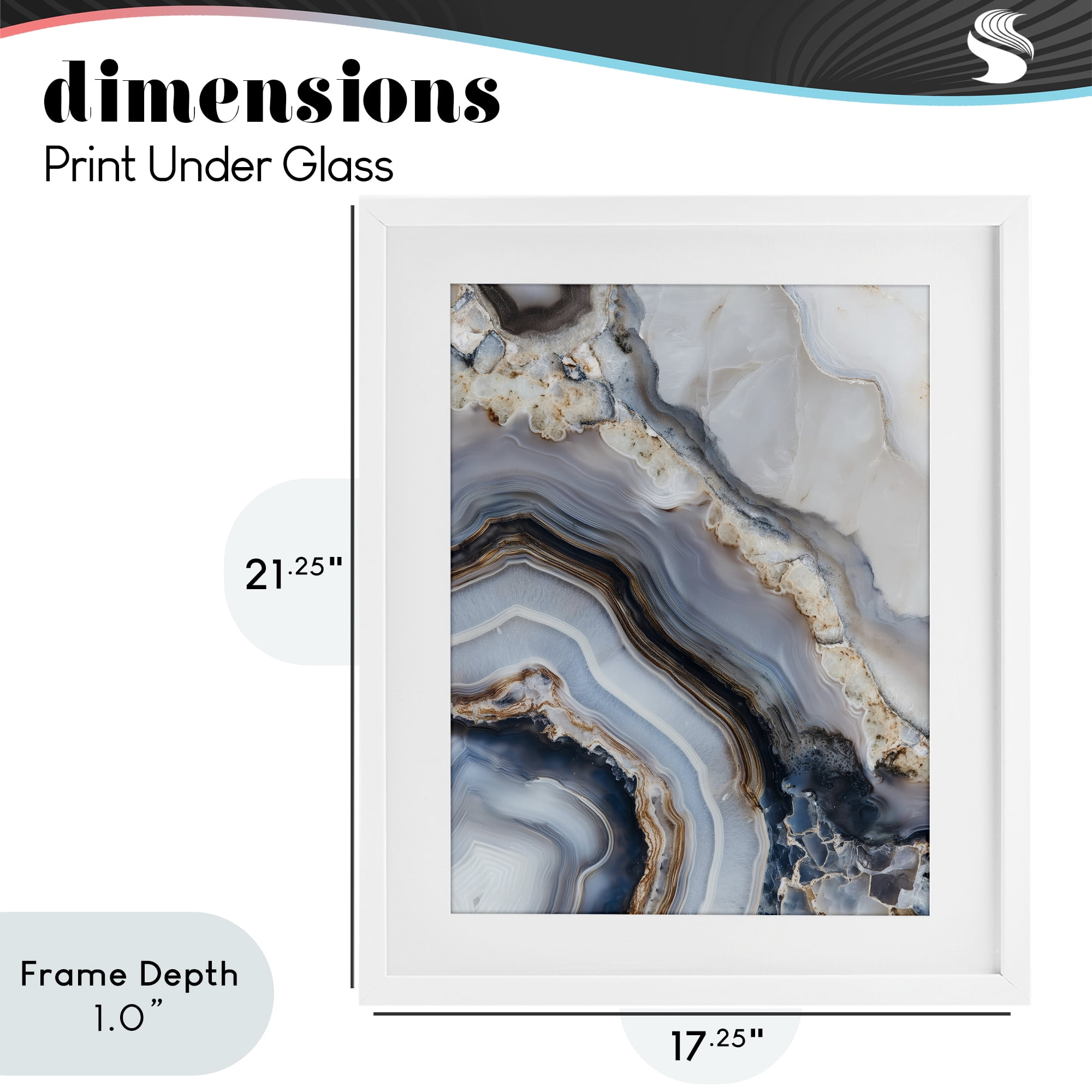 Stupell Industries Geode Gemstone Layers White Framed Print Under Glass, design by Svetlana Aleynikova