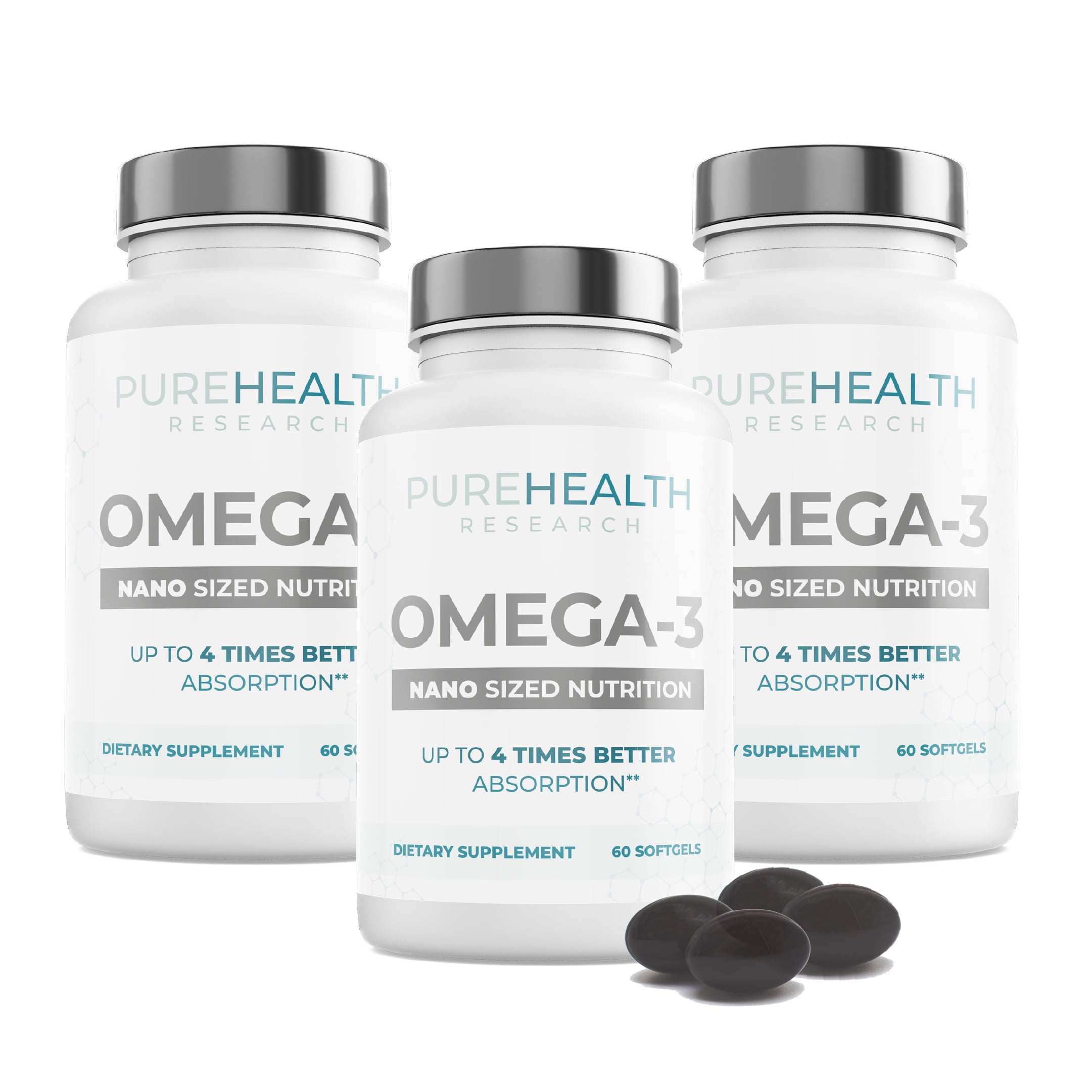 Nano Omega 3 by PureHealth Research, Higher Absorption Omega 3 Fish Oil