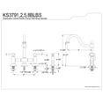 thumbnail image 3 of Kingston Brass KS3791BLBS Restoration Bridge Kitchen Faucet with Brass Sprayer, Polished Chrome, 3 of 3