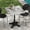 Light Slate Grey, variant on 31.5" Square Marble‑Look Sintered Stone Patio Table Heavy‑Duty Iron Pedestal Base Outdoor Bistro Table for Garden Patio Cafe Bar Backyard Home Commercial Use Black