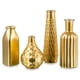 thumbnail image 1 of Jarrón Glasseam Gold para flores, jarrones pequeños de vidrio dorado, 1 of 8