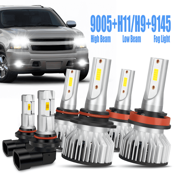 For Ford F150 2015 2016 2017 2018 2019 Combo LED Headlight High Low Beam Fog Light Bulbs 6000K 6Pcs