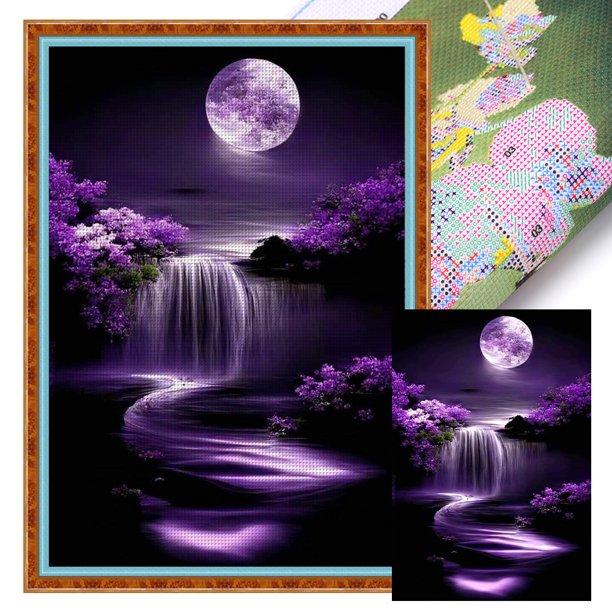 Hilo Algodón Ecológico Bordado Punto Cruz Cascada Impreso 14CT 40x60cm