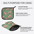 thumbnail image 3 of Yayeee Oven Mitts and Pot Holder Set of 2 Heat Resistant Kitchen Gloves Baking Hot Pad, Green American Footballs, 3 of 5