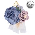 thumbnail image 2 of Pulsera de dama de honor con corsé de boda de satén rosa de 6 piezas Pulsera de cuentas de perlas con corsé de flores Pulsera de baile de boda, 2 of 4