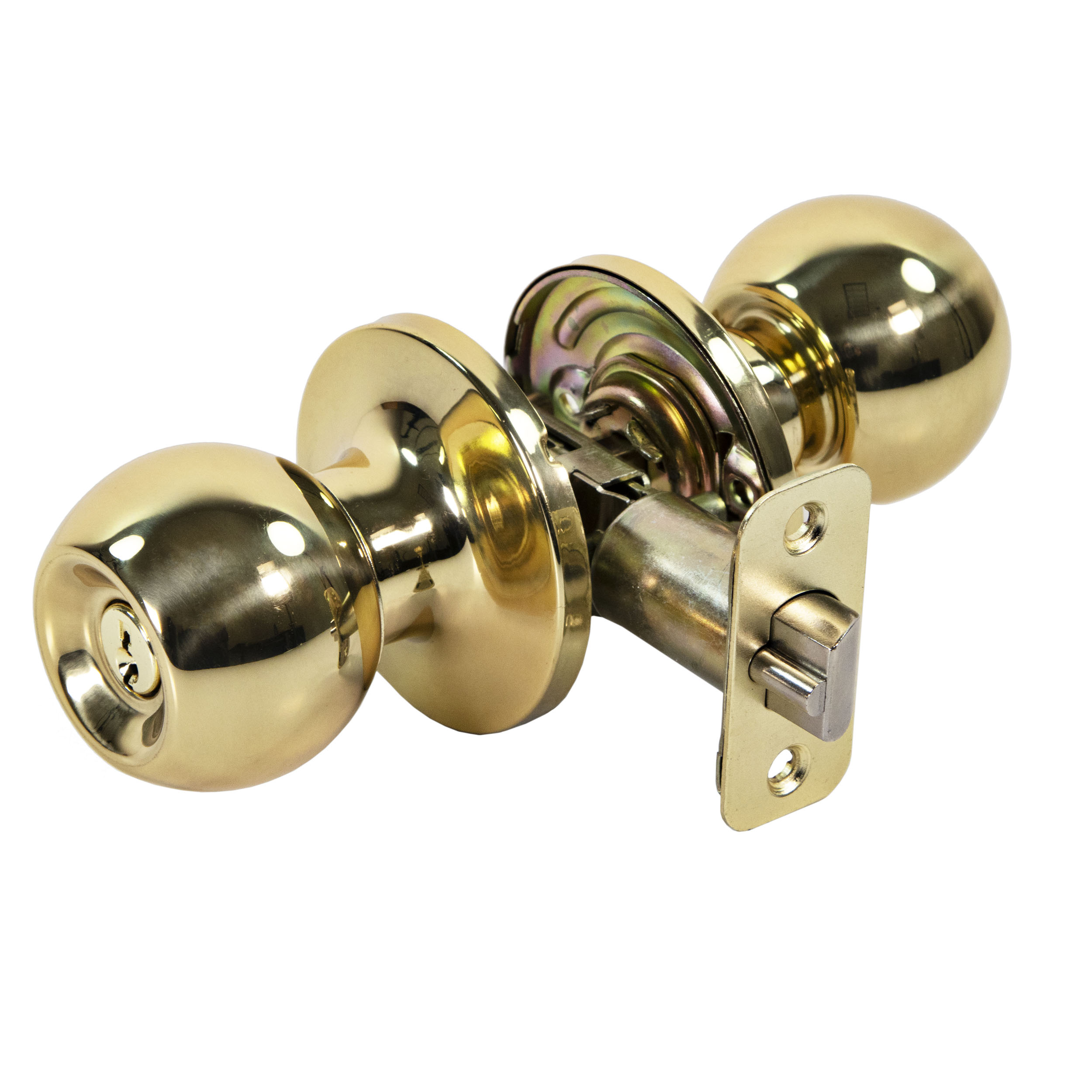Ultra Security Chestnut Hill Keyed Entry Ball Door Knob - Security Keyed Entry Lockset, KW1 Keyed Entry, Fits 1-3/8" To 1-3/4" Thick Door (Polished Brass Finish, 1 Pack) - image 4 of 10