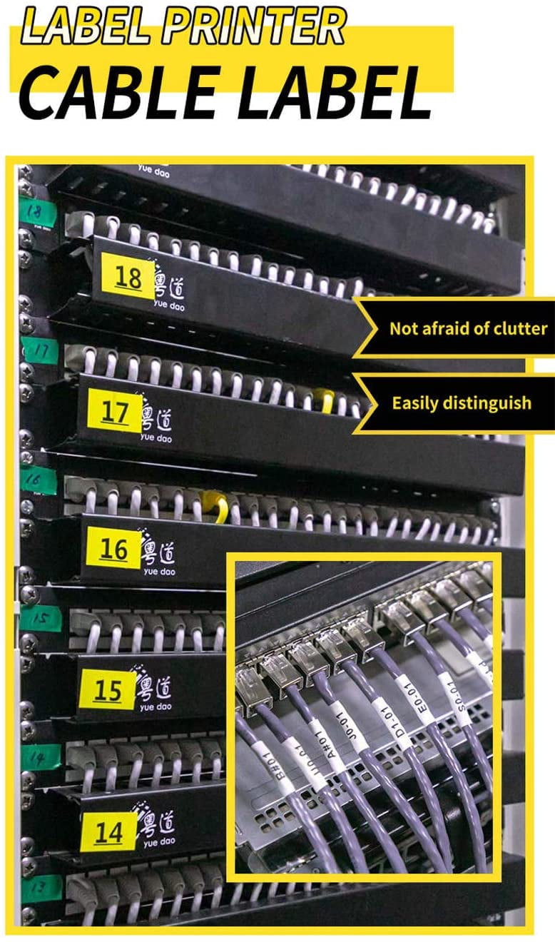 UBICON Yellow Desktop Tape Label Maker Machine for Organizing Home and Office