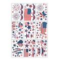 thumbnail image 4 of BSJJY 4th of July Decorations, Patriotic Window Clings USA Double-Sided Window Art Decals, USA Independence Memorial Day Stripes Star Fireworks Flags Balloon Decorations, 9 Sheets, 4 of 5