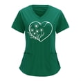 thumbnail image 1 of Womens Scrub Top V-neck Solid Color Overalls Partial Positioning Printing Short Sleeve Working Uniform Tops, 1 of 6