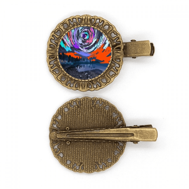 Scène Ciel Arctique Épingle à Cheveux Astrologie Épingle à Cheveux Broche Barrette