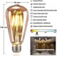 thumbnail image 3 of E27 Vintage Light Bulb, 6 Pieces, LED E27 ST64 Decorative Lamp Retro Edison Vintage Antique 4W Warm White Filament for Restaurant Cafe Bar Incandescen, 3 of 5