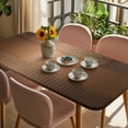 thumbnail image 3 of Brown Abstract Table Cloths for 4 Foot Rectangle Tables, Modern Minimalist Geometric Patio Waterproof Elastic Fitted Tablecloths, Washable Rectangular Table Cover for Camping, 3 of 8
