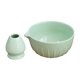 thumbnail image 2 of Cuenco de cerámica para matcha con soporte para batidor, esmaltado, juego de té matcha para ceremonia del té verde Verde claro, 2 of 9