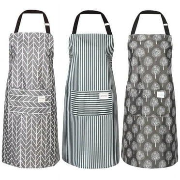 Taihexin 3 Pieces Waterproof Apron, 25*28.3 inch Adjustable Cooking Aprons with 2 Pockets, Kitchen Dishwash Apron Bib Apron for Baking Household Cleaning