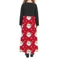 thumbnail image 5 of EGNMCR Robe à Manches Longues et Col Rond pour Filles, Robe de Noël Imprimée à Manches Longues et Col Rond avec Poches, Jupe Longue Décontractée pour Adultes, Robe en polyester pour Filles, 5 of 5