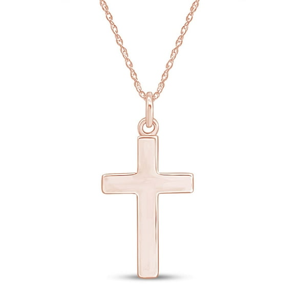 AFFY 14k Rose Gold Over Sterling Silver Mens Cross Pendant Necklace