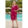 thumbnail image 2 of HAPPY BAY Women's Summer Solid Casual Relaxed Caftan Mini Cover Up Evening Dresses for Women Plus Size 2X-3X Pink, Floral, 2 of 5