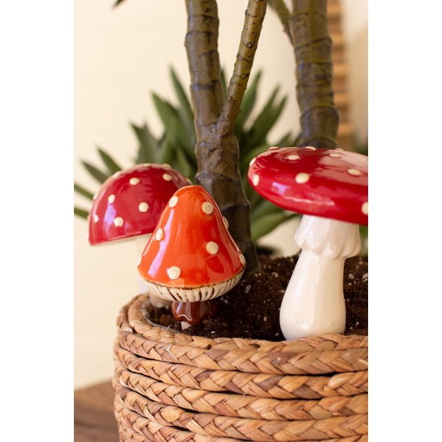 Juego de palitos de cerámica para plantas con forma de setas Vase KALALOU, 23 cm