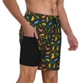 thumbnail image 2 of Balery Cartoon Dino Bañador para hombre, shorts de playa de secado rápido con entrepierna y forro de compresión-XX-Large, 2 of 6