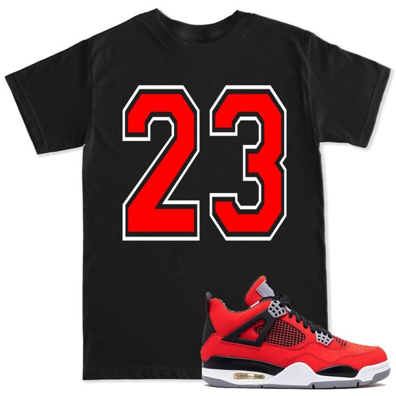 23 Red T Shirt to match with Air Jordan Retro 4 Toro Bravo Red Shoes