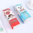 thumbnail image 2 of Veeki Creative Milk Cartons Estuche impermeable de poliuretano de gran capacidad, portalápices de poliuretano, estuche para bolígrafos, organizador de papelería para niños y ni, 2 of 3